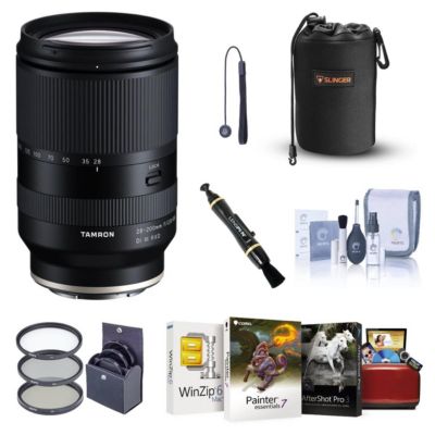 Объектив Tamron 28-200mm f/2.8-5.6 Di III RXD для Sony E, комплект с фильтром ProOptic 67mm, набором ПО для Mac, набором для чистки, ремешком для крышки объектива