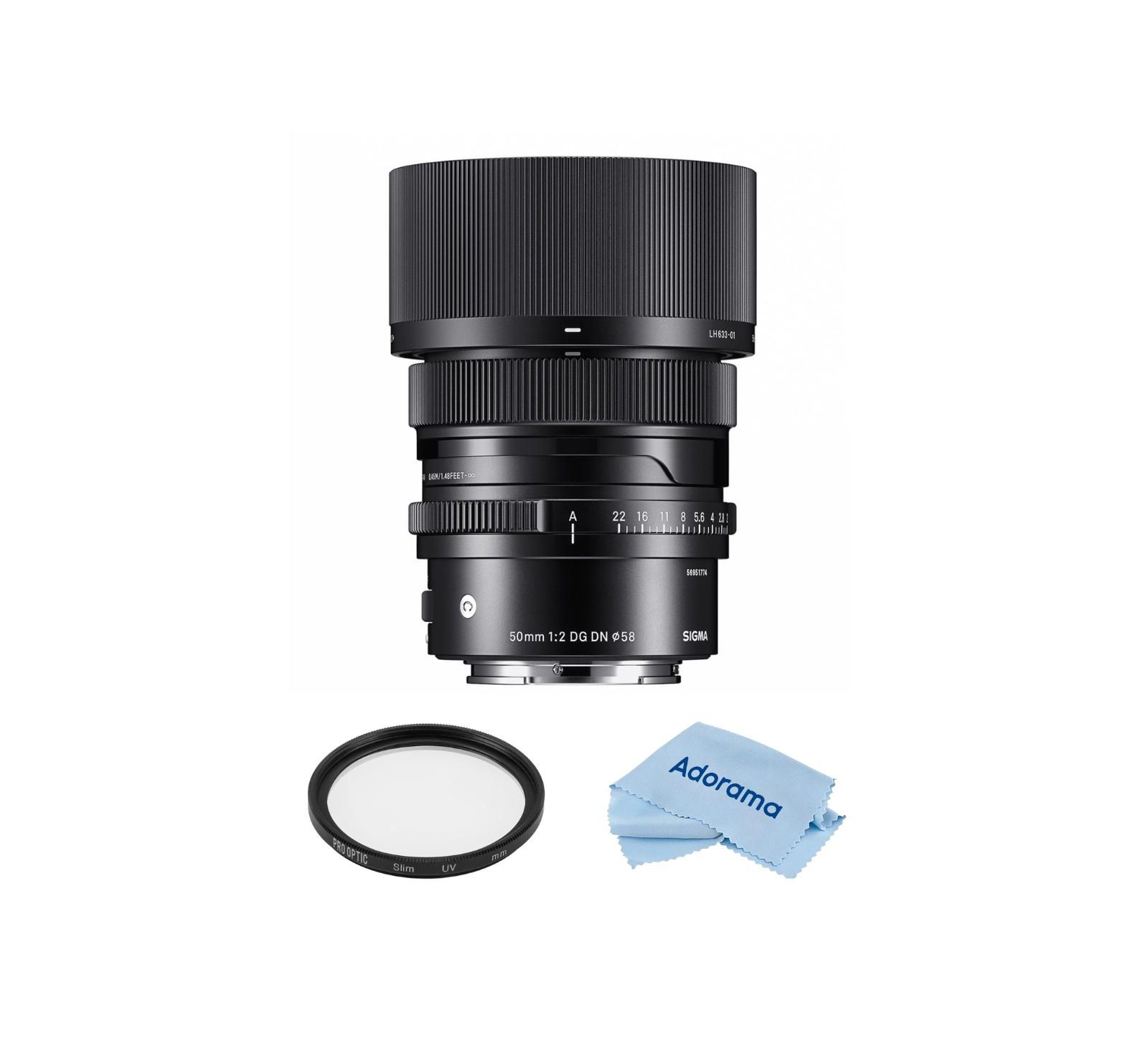 Объектив Sigma 50mm f/2.0 DG DN Contemporary для Sony E с UV фильтром и салфеткой