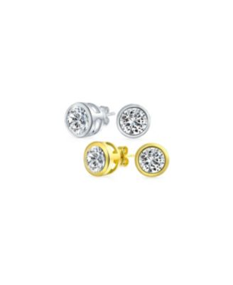 Серьги Bling Jewelry CZ Stud Gold Plated