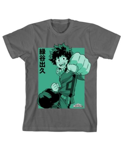 My Hero Academia футболка Deku Punch Charcoal для мальчиков-XL