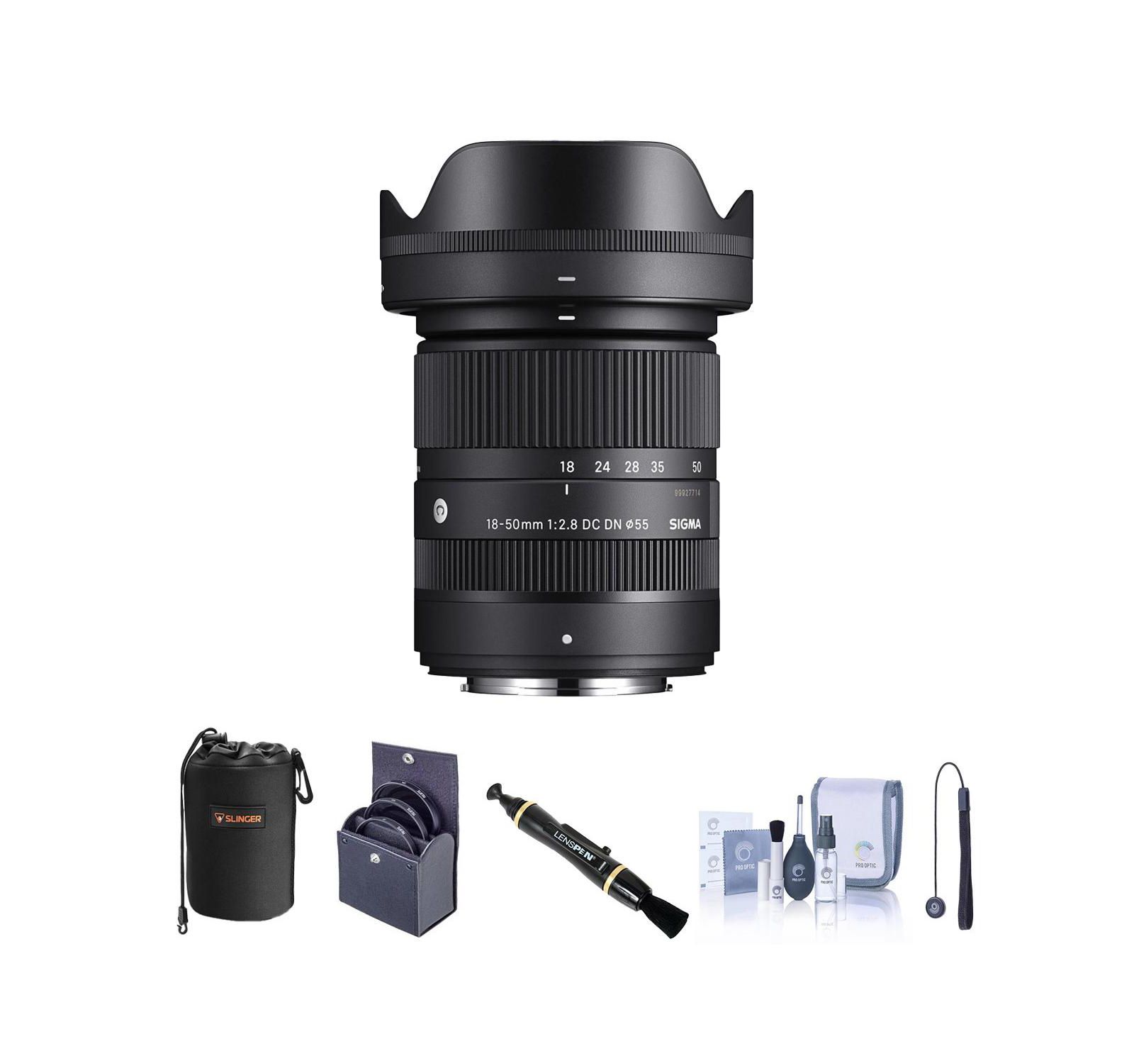 Объектив Sigma 18-50mm f/2.8 DC DN Contemporary для Fujifilm X с набором фильтров, чехлом и набором для чистки