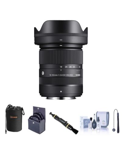 Объектив Sigma 18-50mm f/2.8 DC DN Contemporary для Fujifilm X с набором фильтров, чехлом и набором для чистки