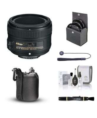 Nikon объектив 50mm f/1.8G AF-S NIKKOR, комплект с набором фильтров ProOptic 58mm, чехлом для объектива, средством для чистки, набором для чистки, шнурком для крышки объектива