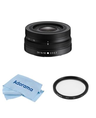 Nikon NIKKOR Z DX 16-50mm f/3.5-6.3 VR объектив, комплект с многопокрытым UV фильтром ProOptic Pro Digital 46 мм, салфеткой для чистки