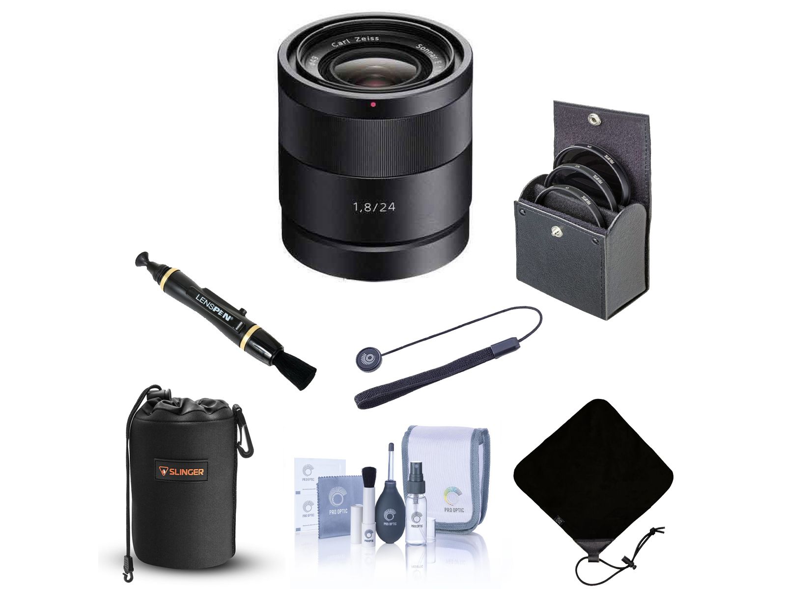 Sony Sonnar T E 24mm f/1.8 ZA объектив для Sony E, комплект с фильтром ProOptic 49mm, чехлом, салфеткой и колпачком