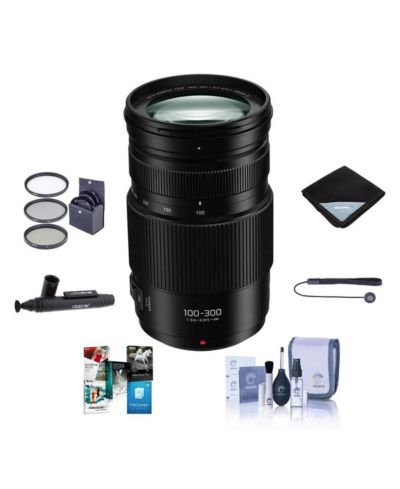 Объектив Panasonic LUMIX G II Vario 100-300mm f/4.0-5.6 для беззеркальных камер Micro Four Thirds с оптической стабилизацией, комплект с набором фильтров и чехлом