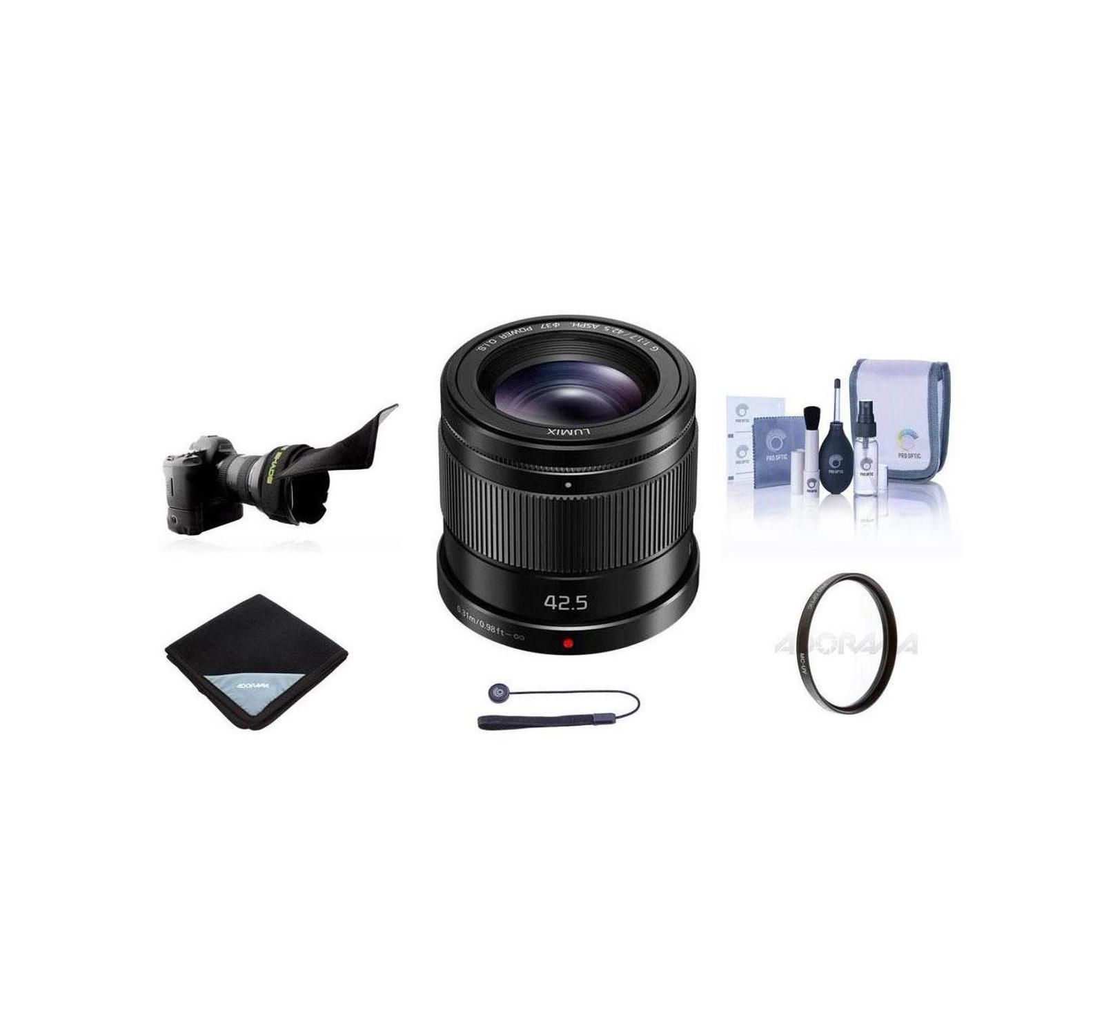 Panasonic LUMIX G 42.5mm f/1.7 Aspherical Lens for MFT with Accessories Kit