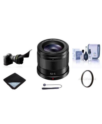Panasonic LUMIX G 42.5mm f/1.7 Aspherical Lens for MFT with Accessories Kit
