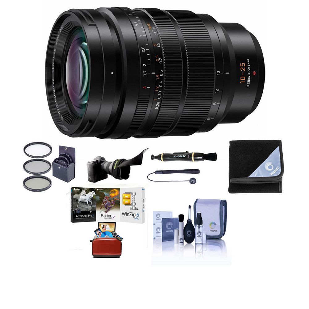 Panasonic Leica DG Vario-Summilux 25-50mm f/1.7 Lens, MFT w/77mm Filter Kit