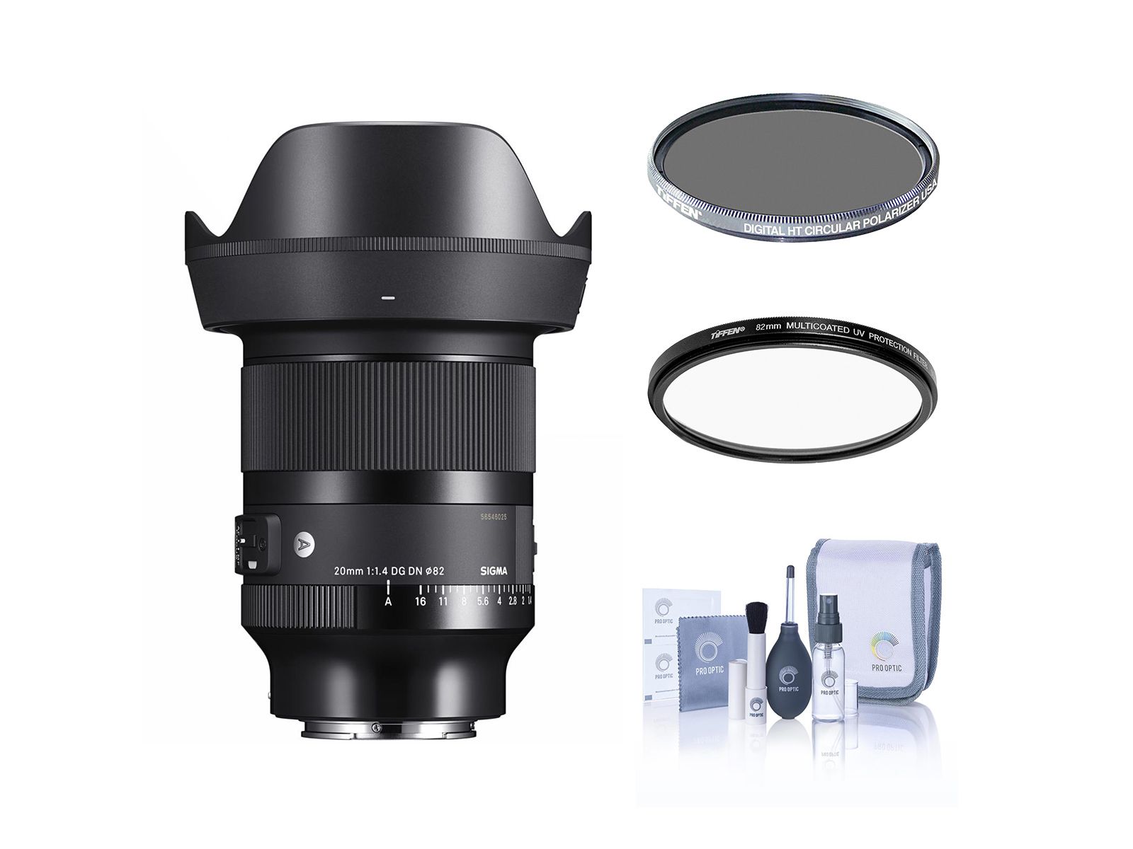 Sigma 20mm f/1.4 DG DN Art Lens for Sony E, w/Tiffen 72mm UV  CPL Filter