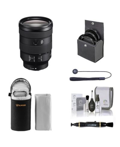 Sony объектив FE 24-105mm f/4 G OSS для Sony E, комплект с фильтром ProOptic 77mm, чехлом и набором для чистки