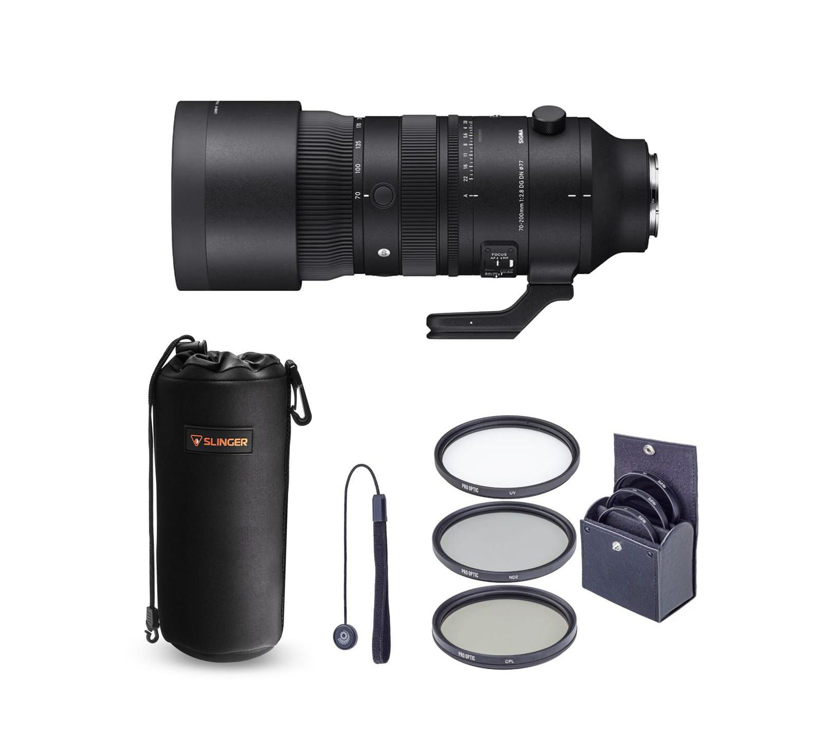 Телеобъектив Sigma 70-200mm f/2.8 DG DN OS для Sony E-Mount с комплектом фильтров и рюкзаком