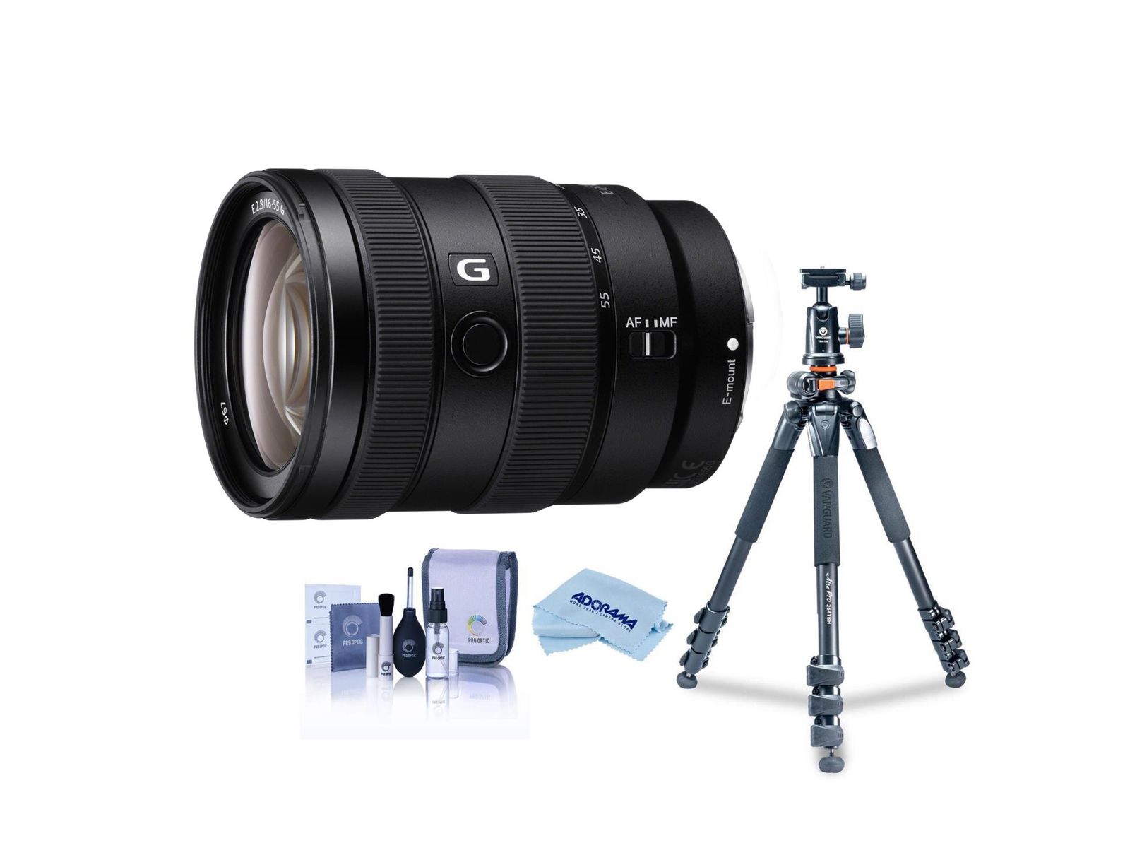 Объектив Sony E 16-55mm f/2.8 G с видеоштативом Takama и набором для чистки