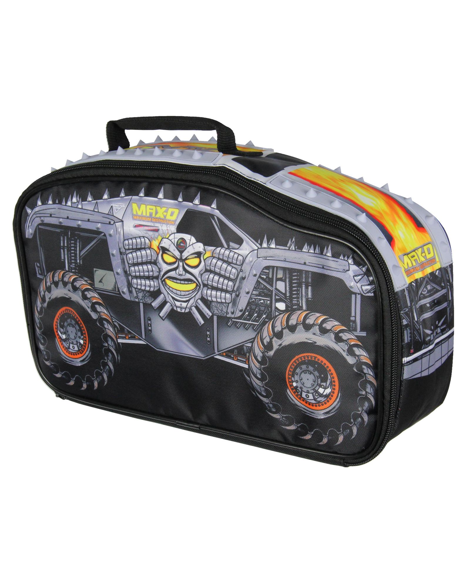 Monster Jam Max-D Truck Shaped Insulated Big Large Work Lunch Box Bag 14"