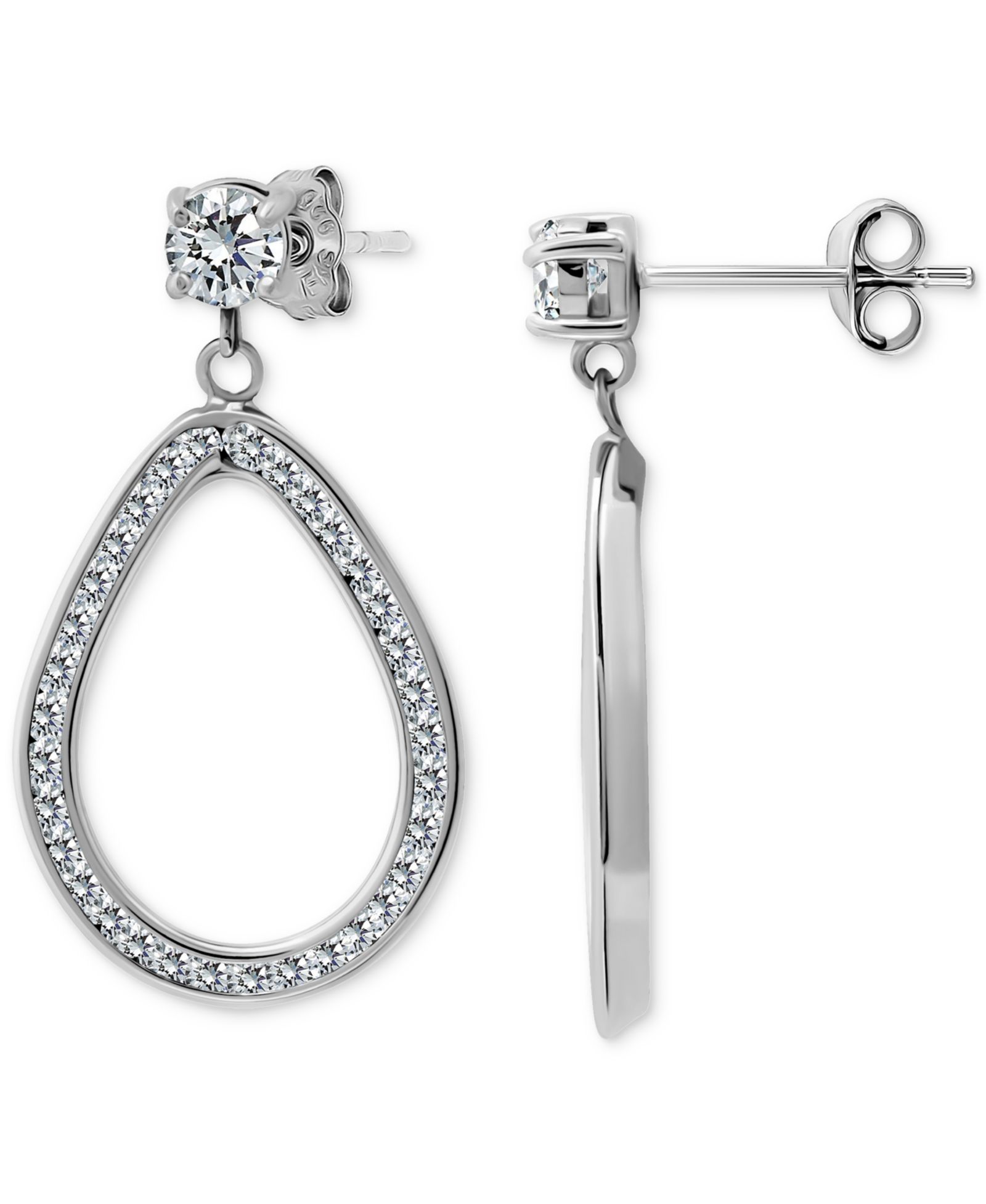 Giani Bernini Cubic Zirconia Open Teardrop Drop Earrings, Macy's Exclusive
