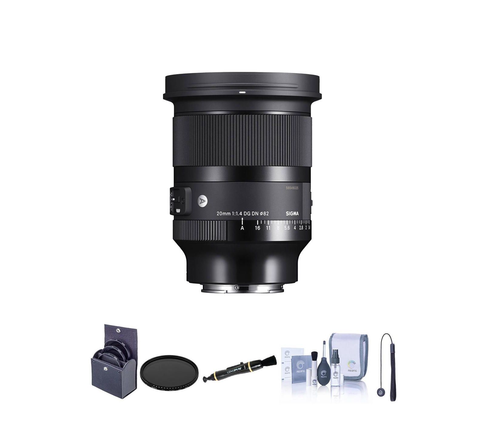 Объектив Sigma 20mm f/1.4 DG DN Art для Sony E с набором фильтров 82mm VND и аксессуарами