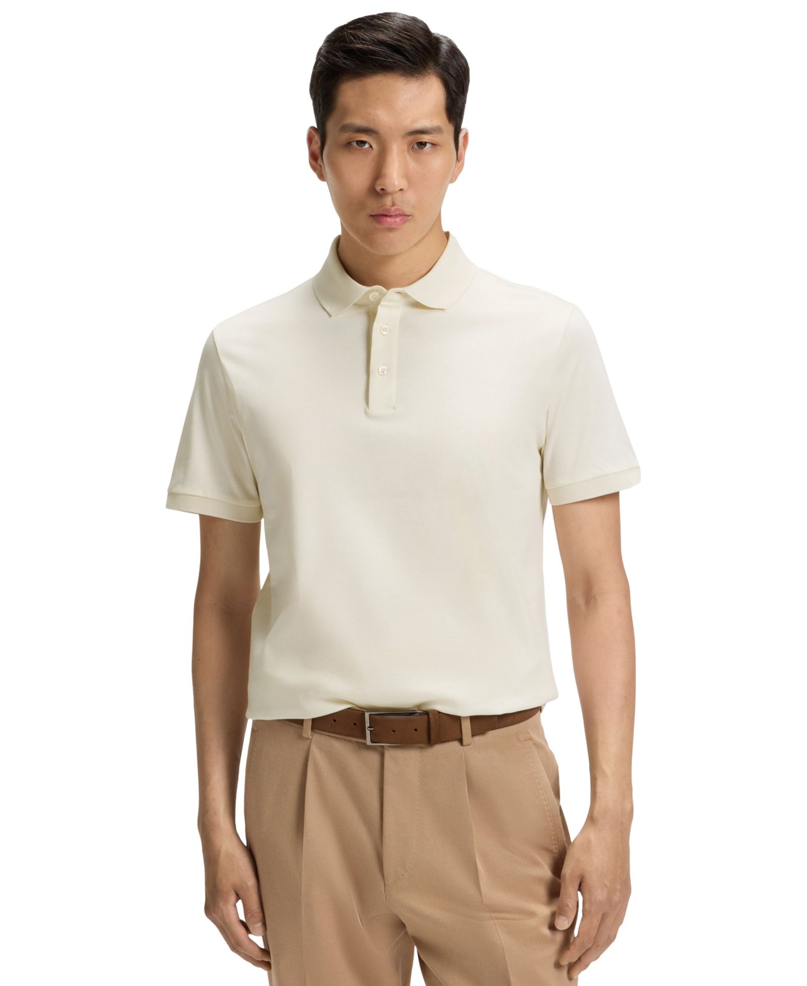 Мужская хлопковая рубашка-поло BOSS by Hugo Boss Regular-Fit Mercerized