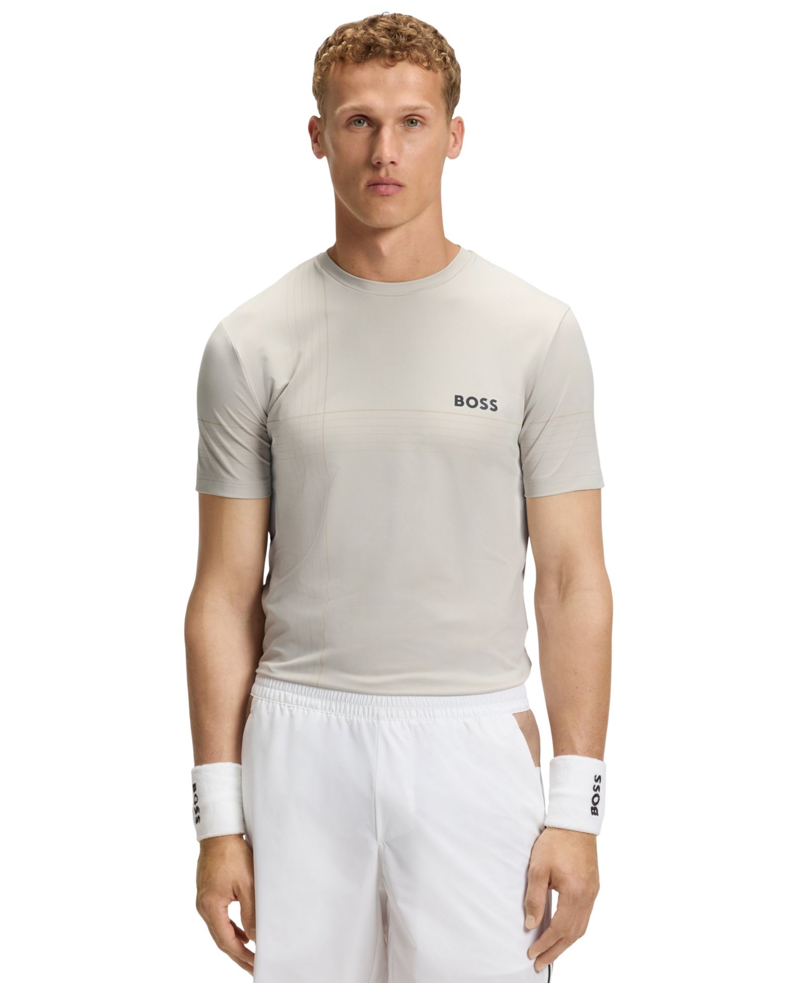 BOSS by Hugo Boss Мужская облегающая футболка из стрейч-джерси
