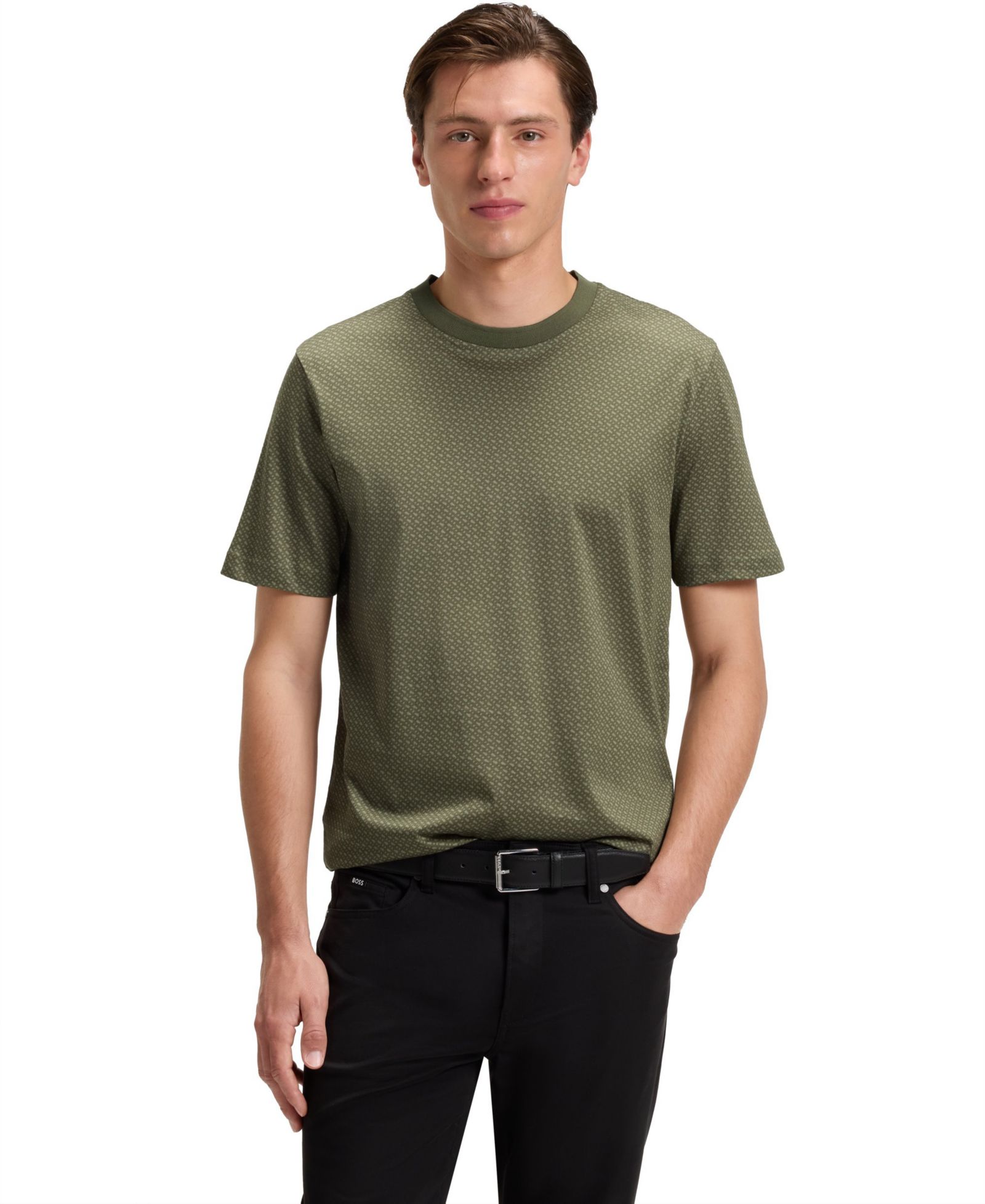 Мужская футболка BOSS by Hugo Boss Mercerized-Cotton Monogram