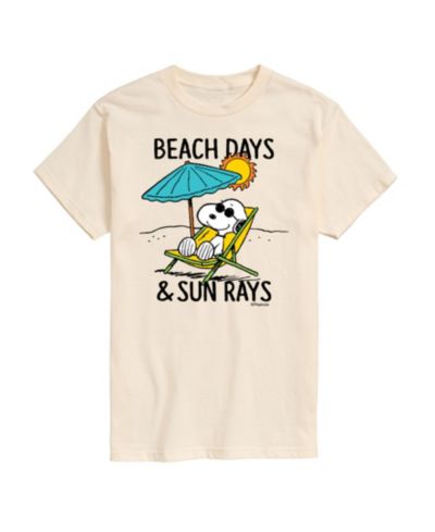 AIRWAVES Men's Peanuts Beach Days Sun Ray Short Sleeve T-Shirt