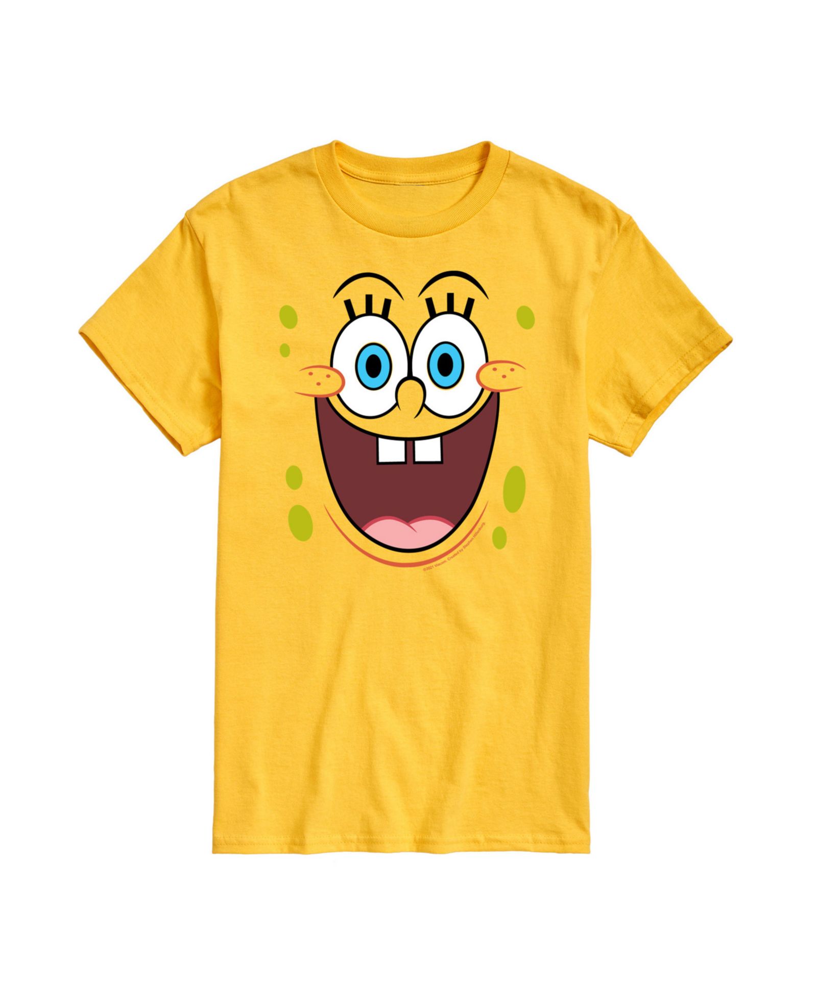 AIRWAVES Men's SpongeBob SquarePants Face Short Sleeve T-Shirt