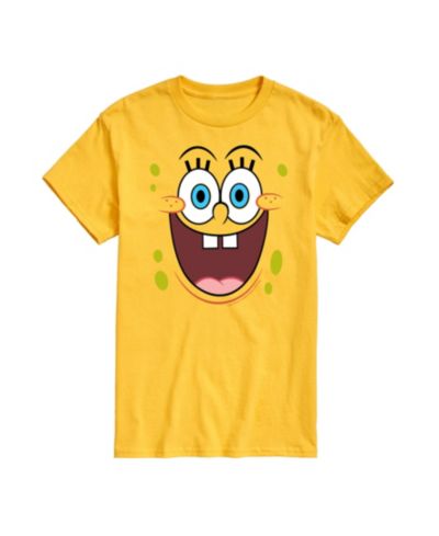 AIRWAVES Men's SpongeBob SquarePants Face Short Sleeve T-Shirt
