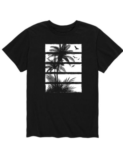 AIRWAVES Men's Palm Tree Panels Short Sleeve T-Shirt