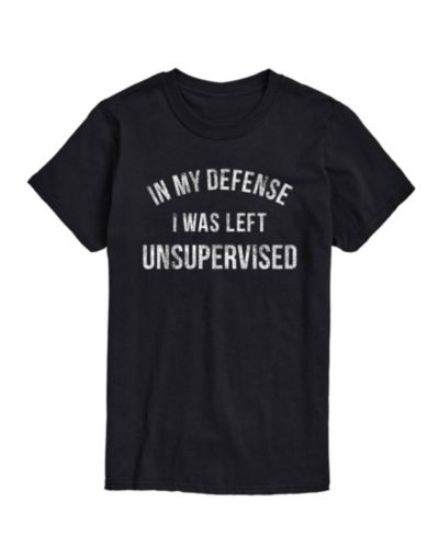 AIRWAVES Men’s in My Defense Left Unsupervised Short Sleeve T-Shirt