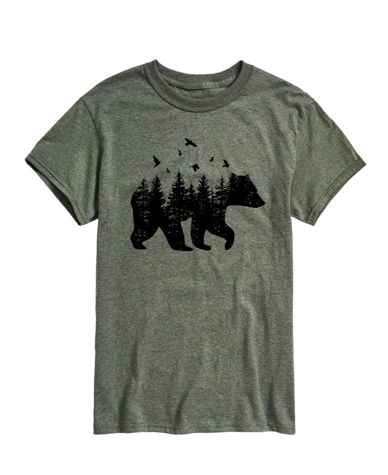 AIRWAVES Men's Forest Bear Silhouette Short Sleeve T-Shirt