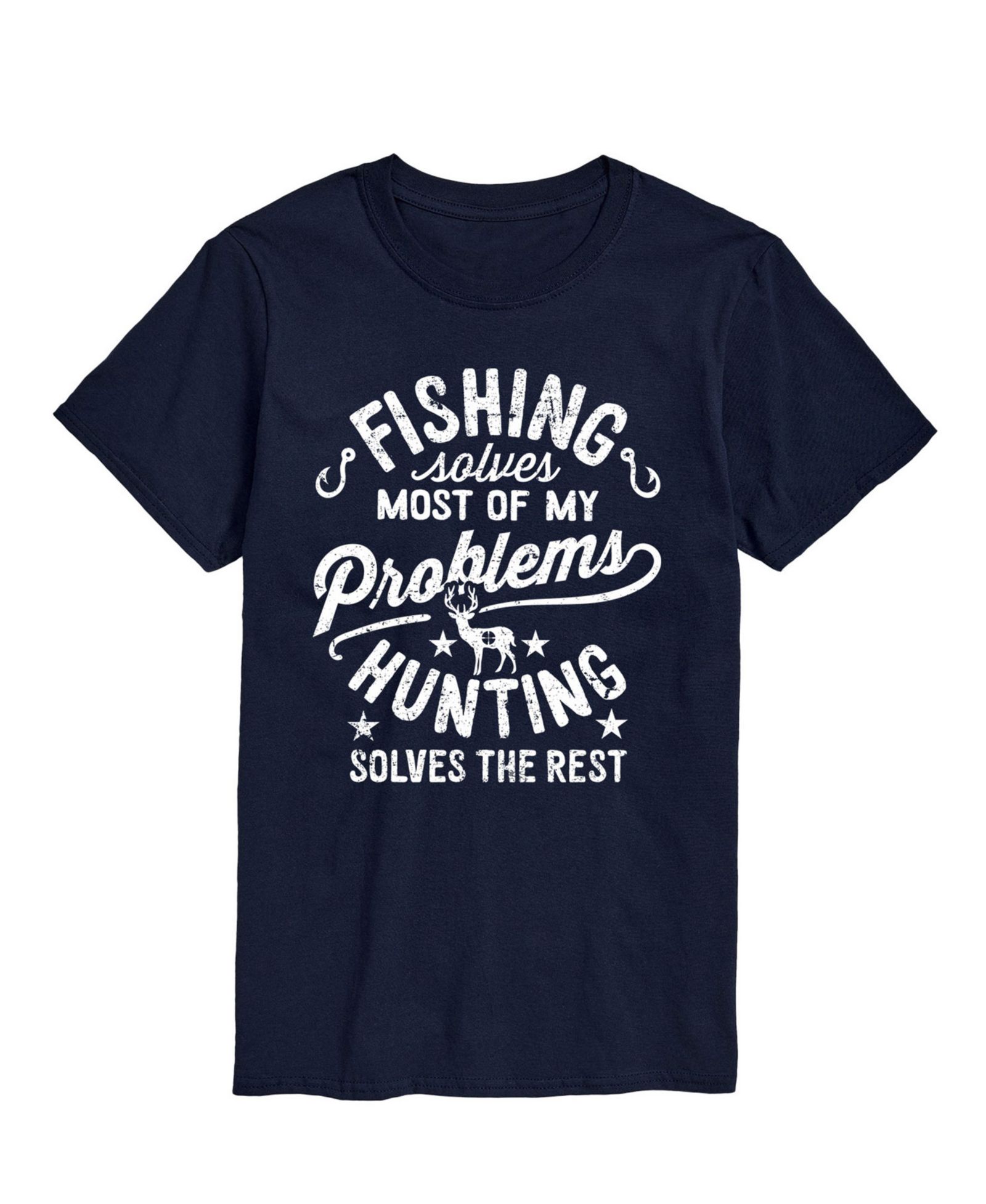 AIRWAVES Men's Fishing Solves Problems Short Sleeve T-Shirt