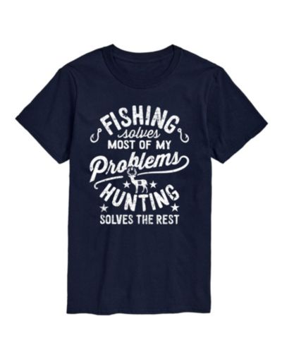 AIRWAVES Men's Fishing Solves Problems Short Sleeve T-Shirt
