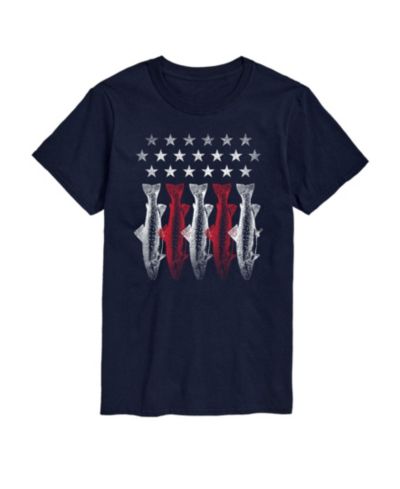 AIRWAVES Men's American Flag Fish Short Sleeve T-Shirt