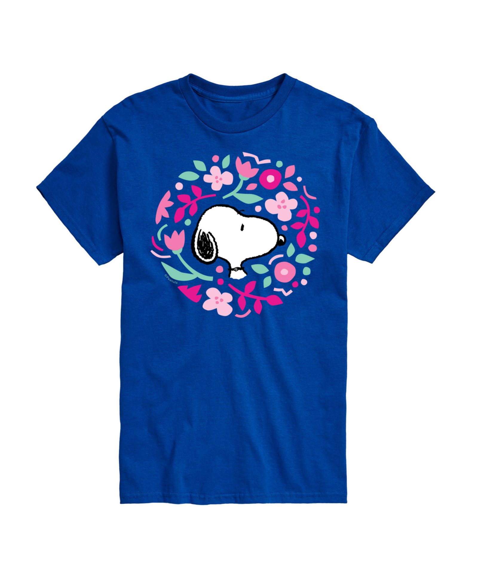 AIRWAVES Men's Peanuts Snoopy Floral Short Sleeve T-Shirt