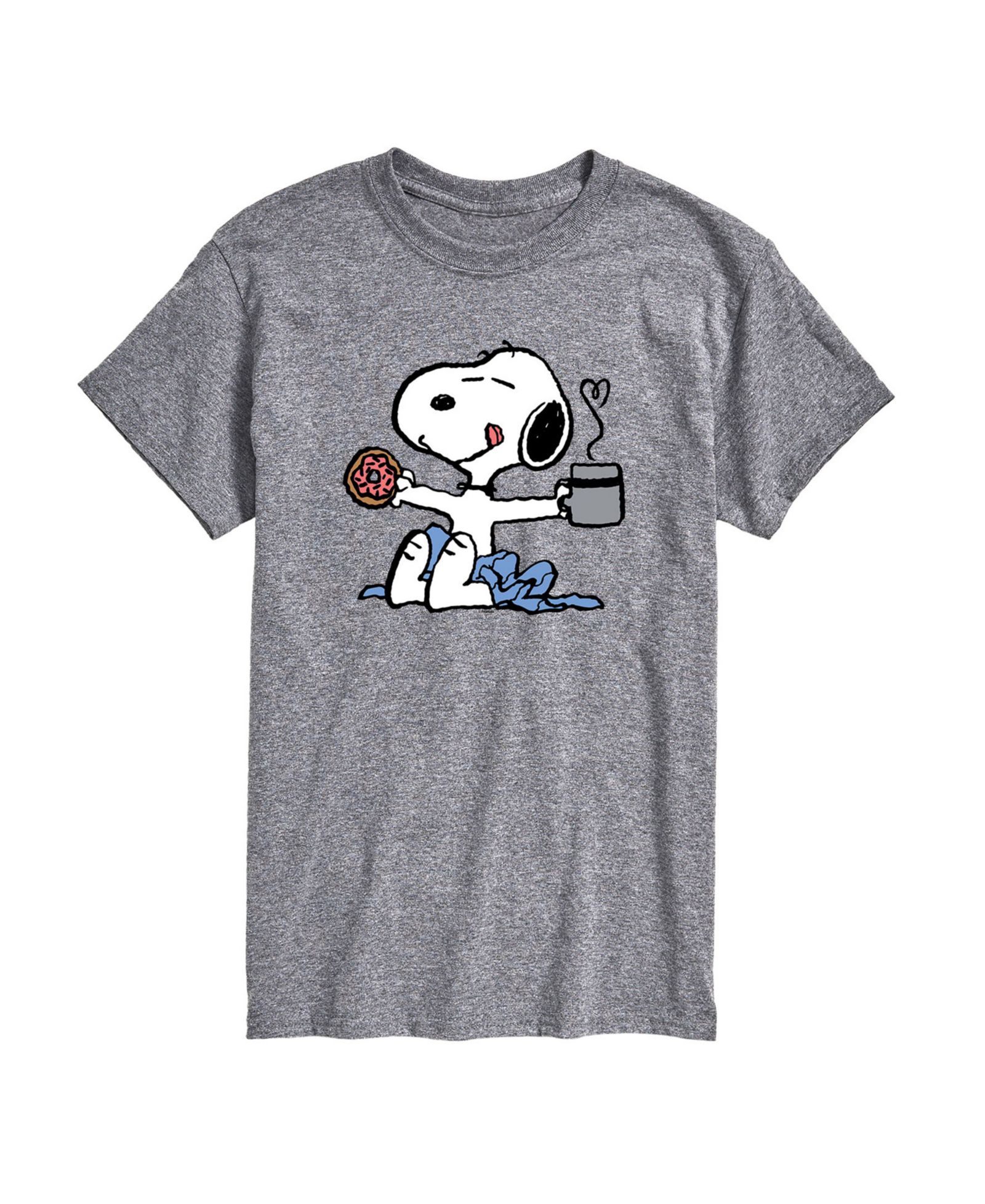 AIRWAVES Men's Peanuts Snoopy Coffee Short Sleeve T-Shirt