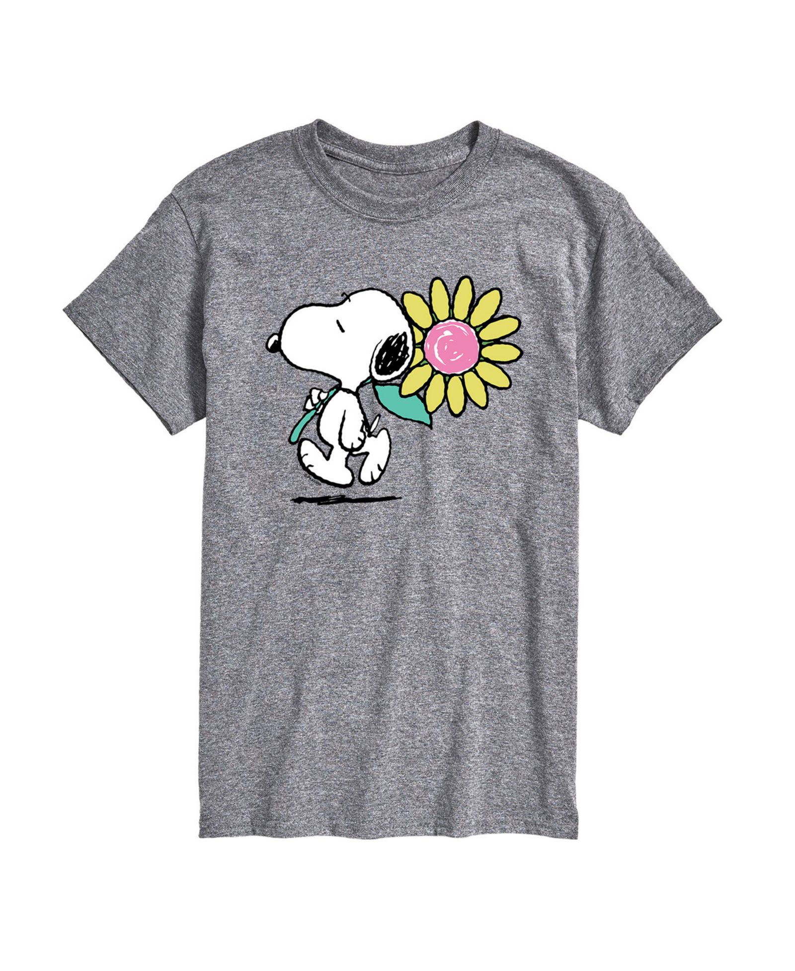 AIRWAVES Men's Peanuts Snoopy Spring Flower Short Sleeve T-Shirt