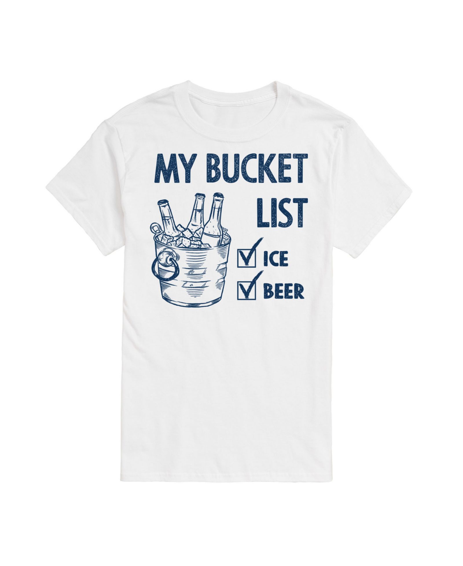 AIRWAVES Men's Bucket List Ice Beer Summer Short Sleeve T-Shirt