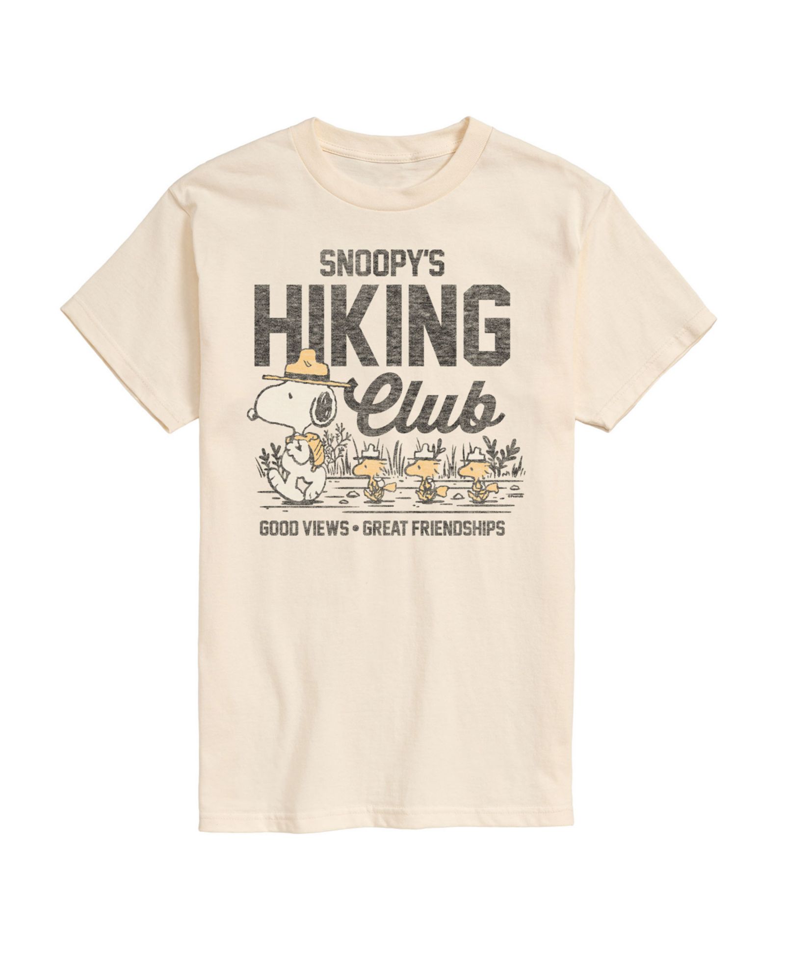 AIRWAVES Men's Peanuts Snoopy Hiking Club Short Sleeve T-Shirt