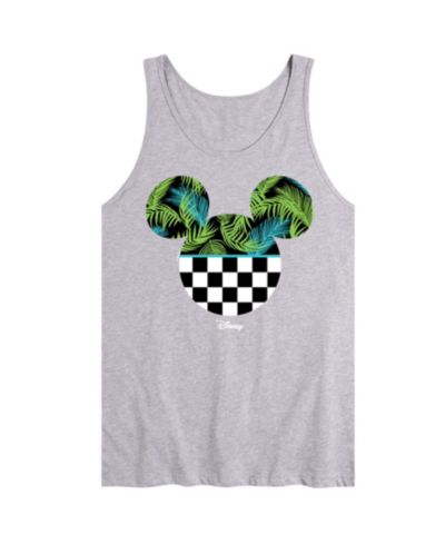 AIRWAVES Men's Disney Mickey Palm Checkered Head Sleeveless Tank Top