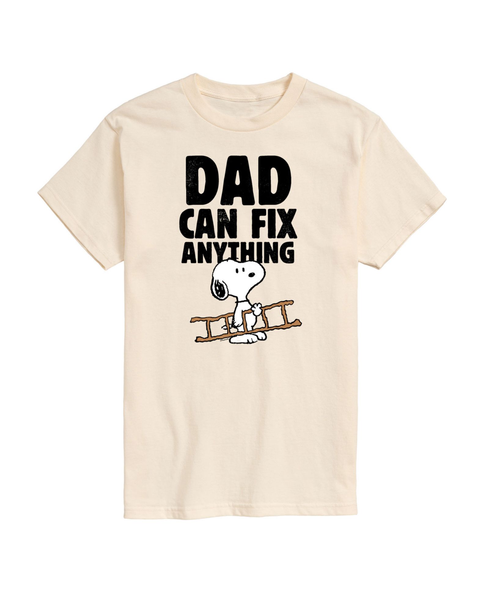 AIRWAVES Men's Peanuts Snoopy Father's Day Dad Can Fix Anything Short Sleeve T-Shirt