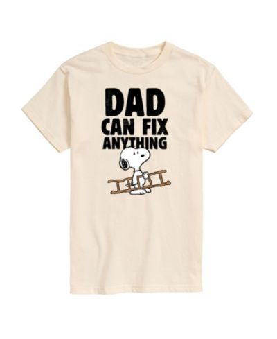 AIRWAVES Men's Peanuts Snoopy Father's Day Dad Can Fix Anything Short Sleeve T-Shirt