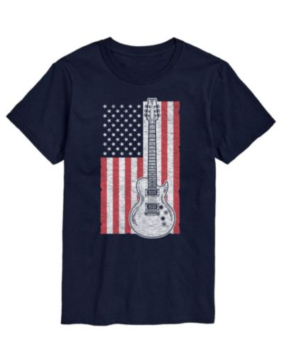 AIRWAVES Men's American Flag Guitar Short Sleeve T-Shirt