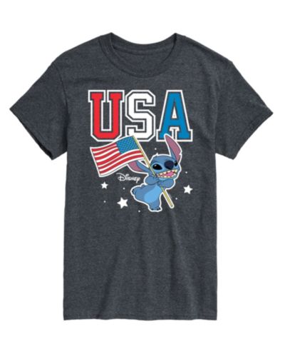 AIRWAVES Мужская футболка с принтом Disney Lilo Stitch USA Flag
