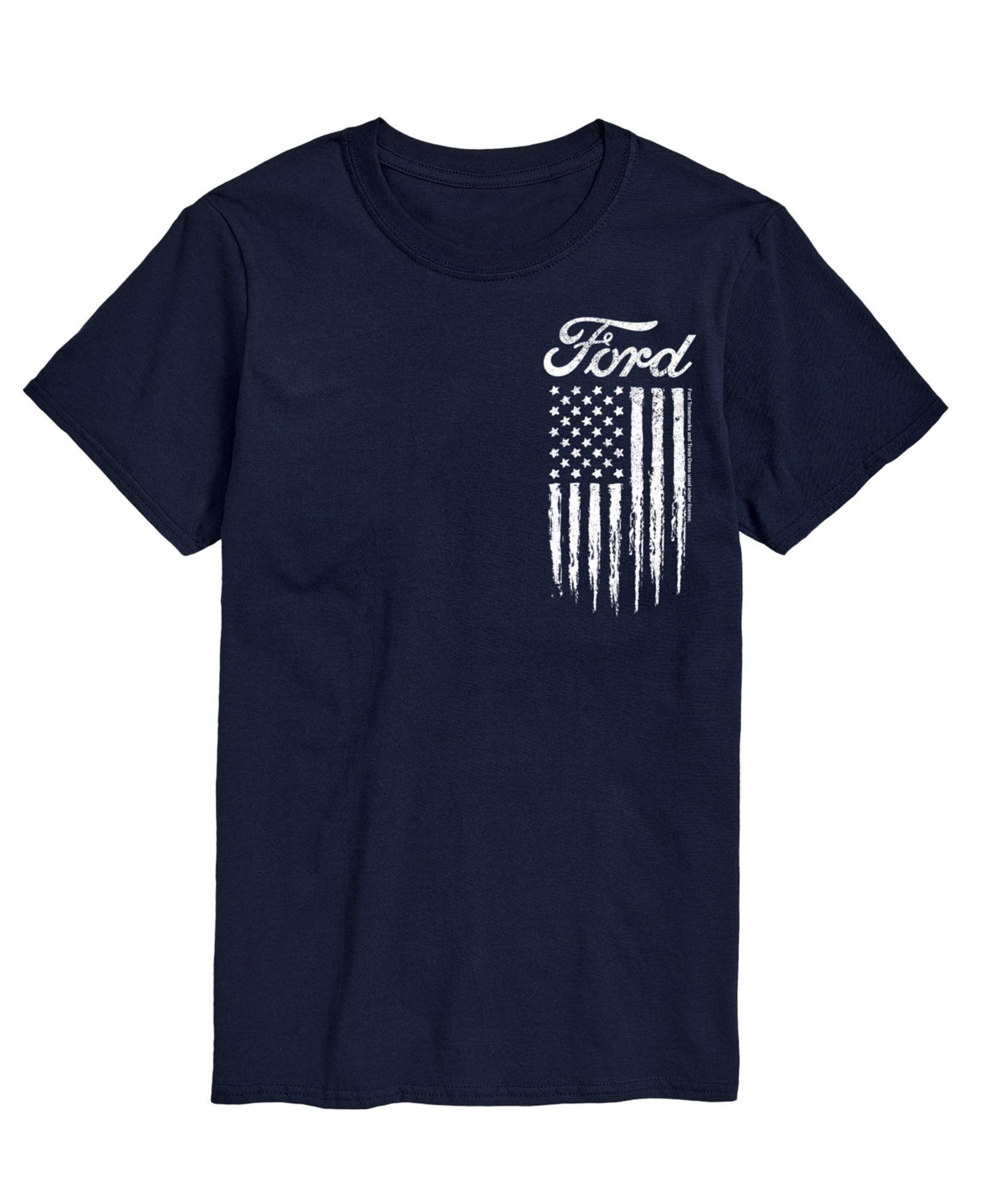 Мужская футболка AIRWAVES Ford Logo Flag American Short Sleeve Black/White