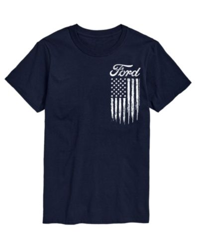 Мужская футболка AIRWAVES Ford Logo Flag American Short Sleeve Black/White