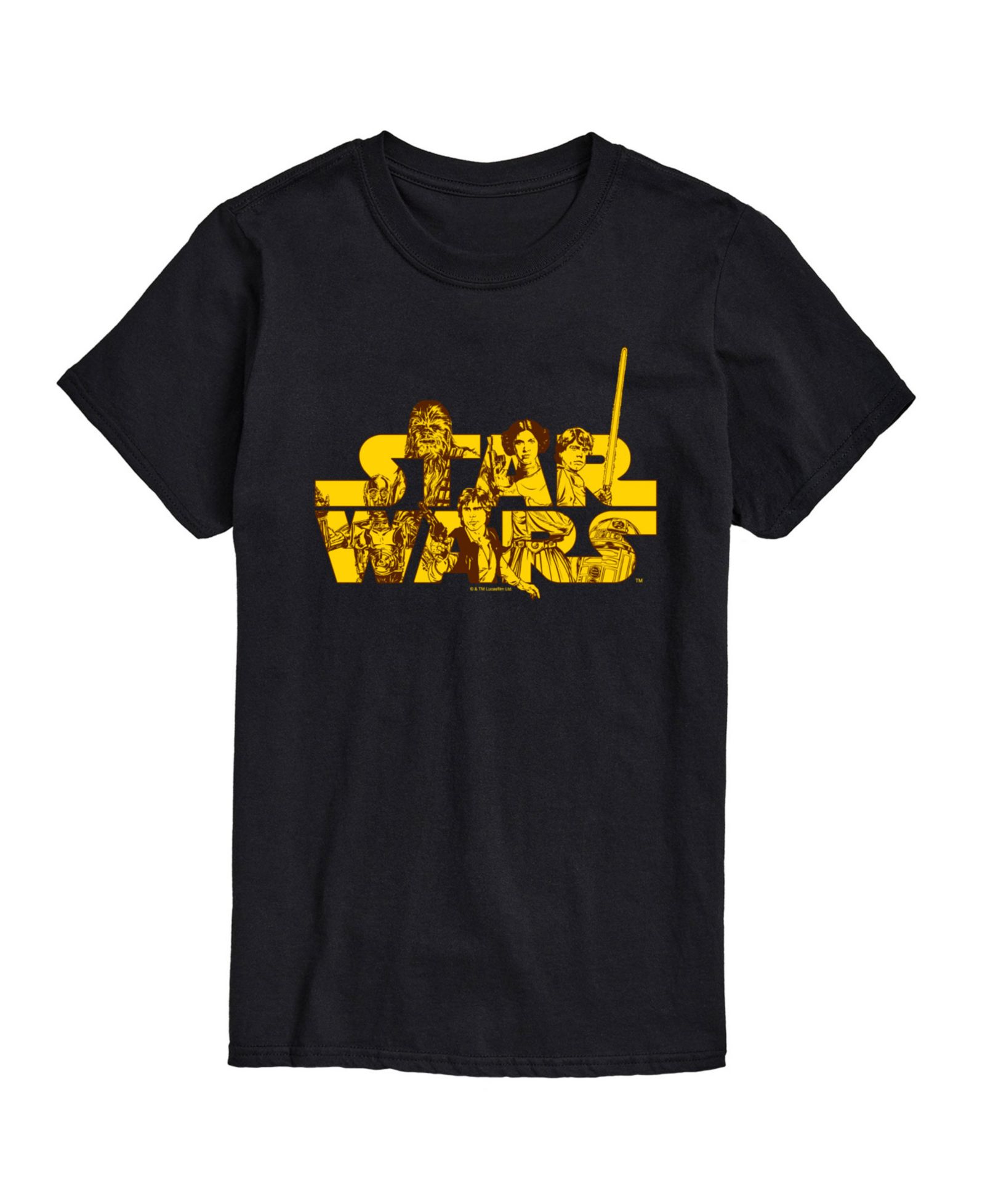 AIRWAVES Men's Star Wars Character Logo Short Sleeve T-Shirt