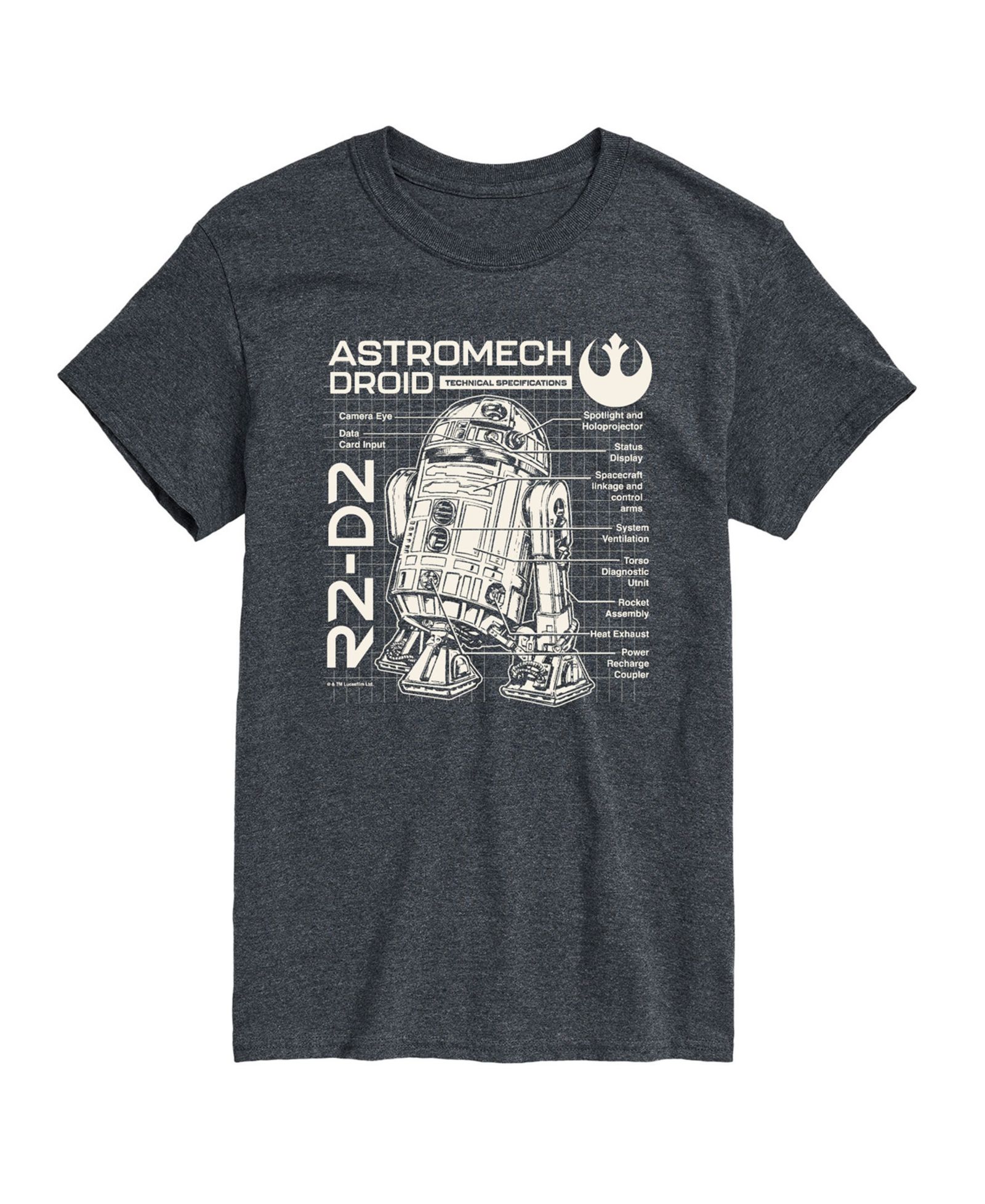 AIRWAVES Men's Star Wars Astromech Droid Short Sleeve T-Shirt