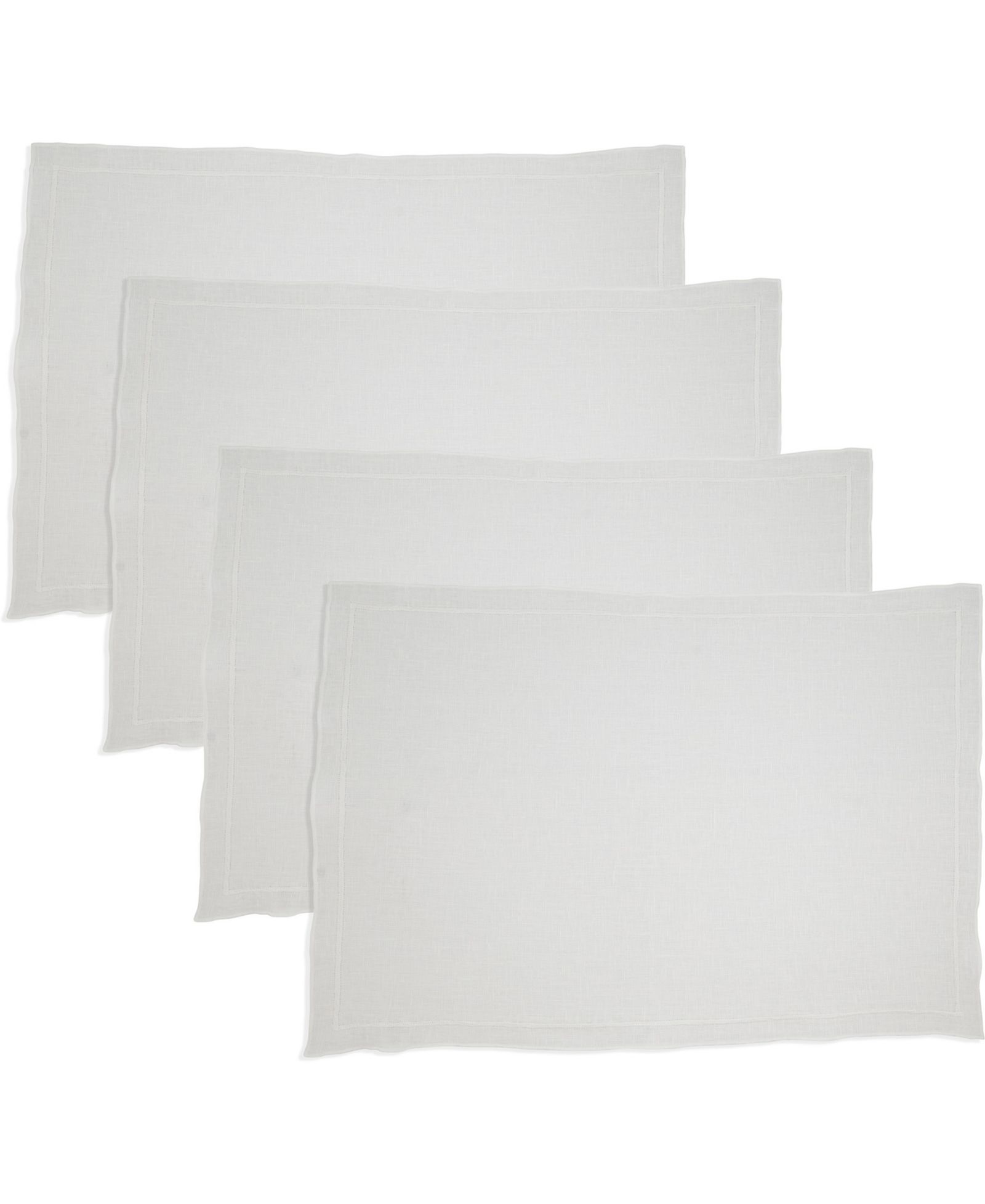 Saro Lifestyle Stonewashed Overlock Linen Edge Placemats, 14" x 20"