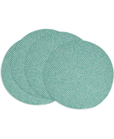 Saro Lifestyle Stripe of Mint Placemats, 15" Round