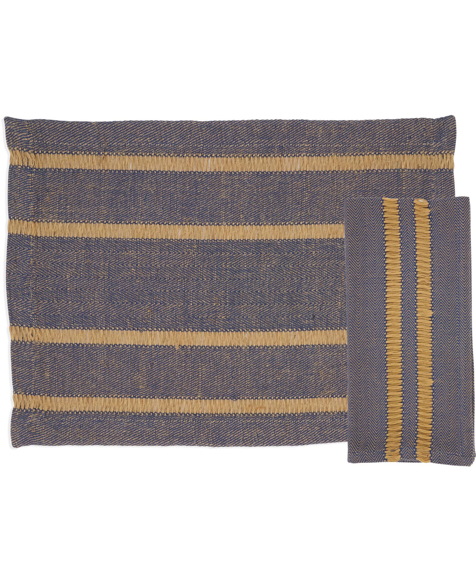 Saro Lifestyle Classic Stripe Placemats and Napkins, Set of 8