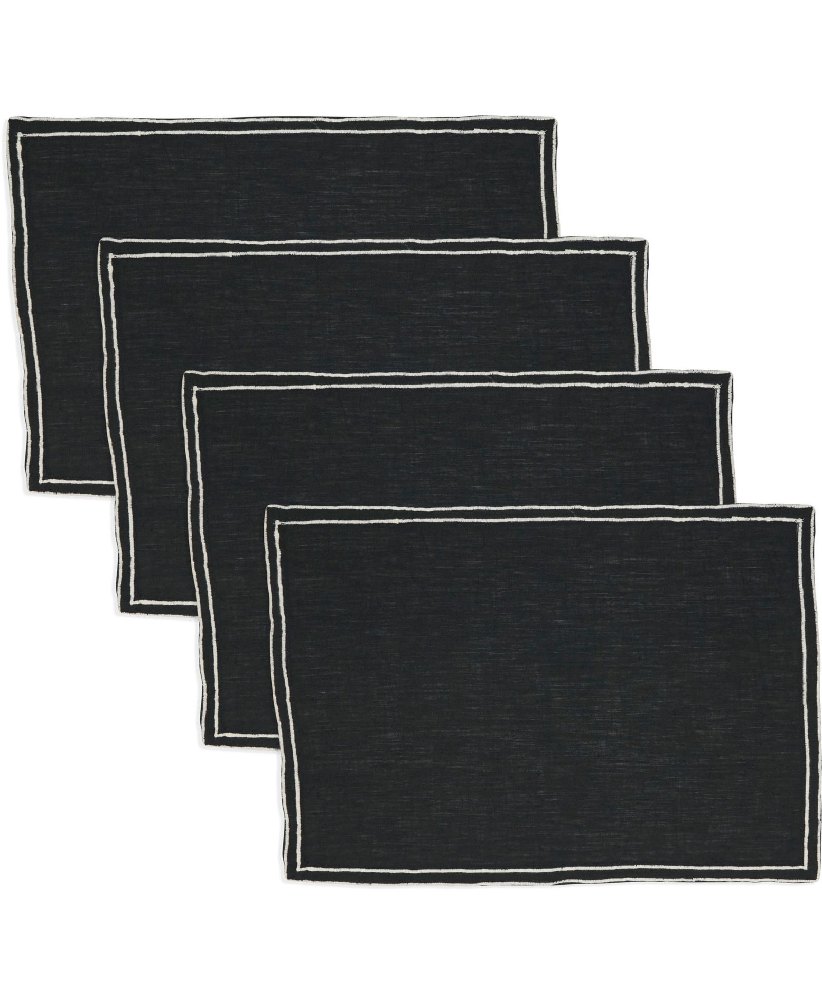 Saro Lifestyle Double Line Embroidered Placemats, 14" x 20"